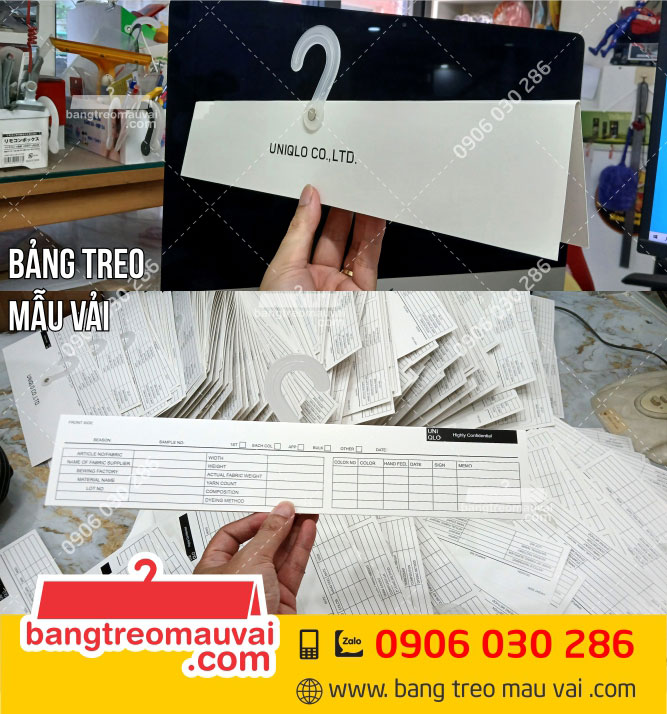 Sản-xuất-Bảng-treo-mẫu-vải-UNIQ-Toray-Tôn-Đức-Thắng