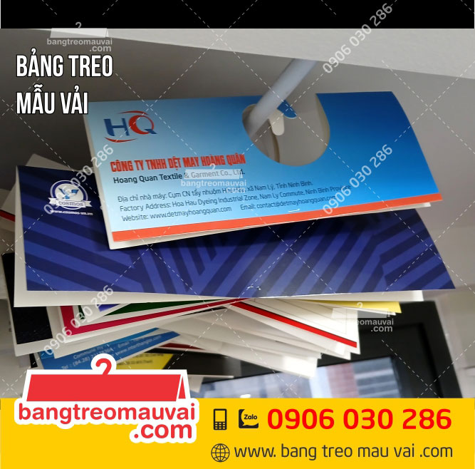 Bảng-treo-mẫu-vải-Dệt-may-Hoàng-Quân