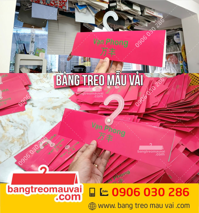 Sản-xuất-Bảng-treo-mẫu-vải-gắn-móc-nhựa-Vạn-Phong